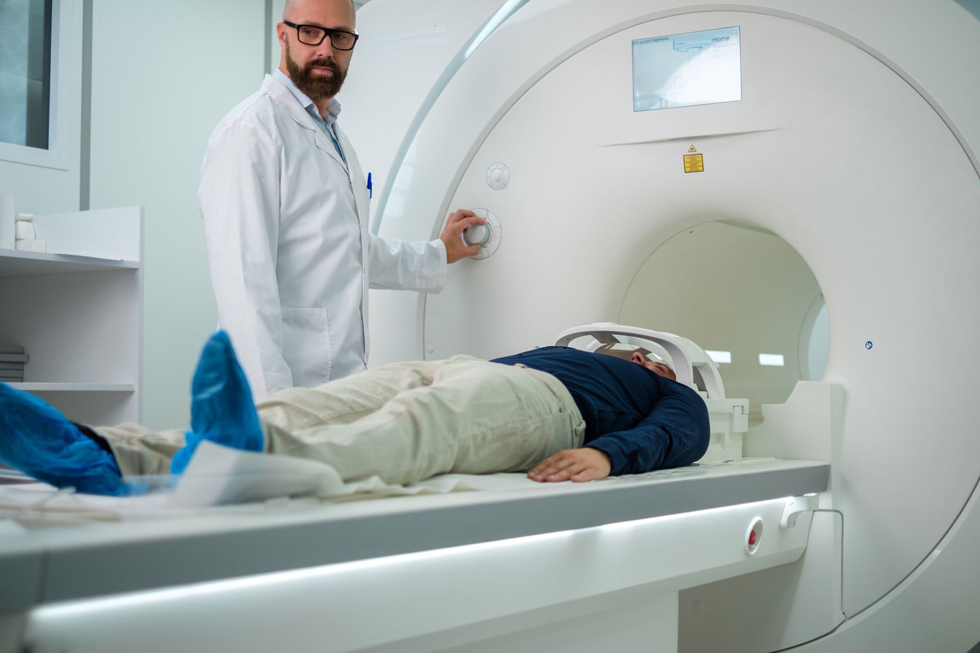 a person undergoing CT Scan