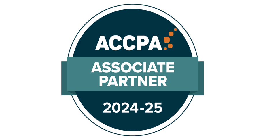 A badge that says ACCPA aged & community care providers association industry partner 2023-24.