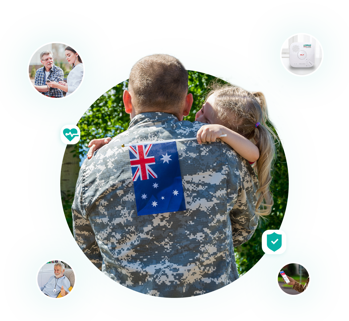 an Australian veteran with his daughter