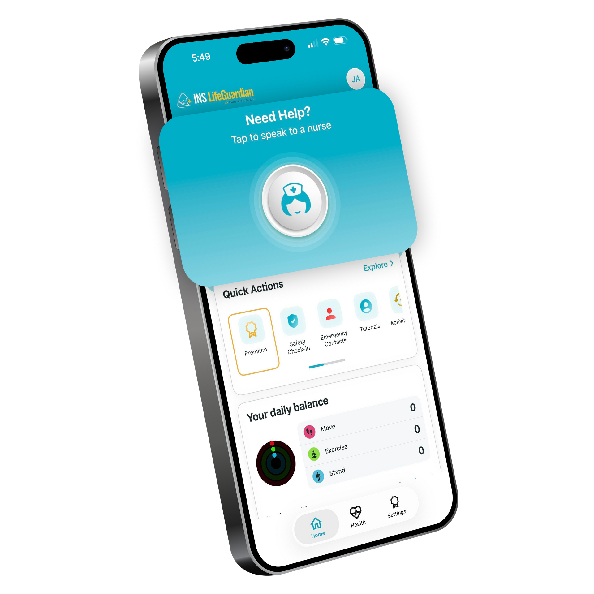 A mobile phone screen showing a medical app interface with a 
