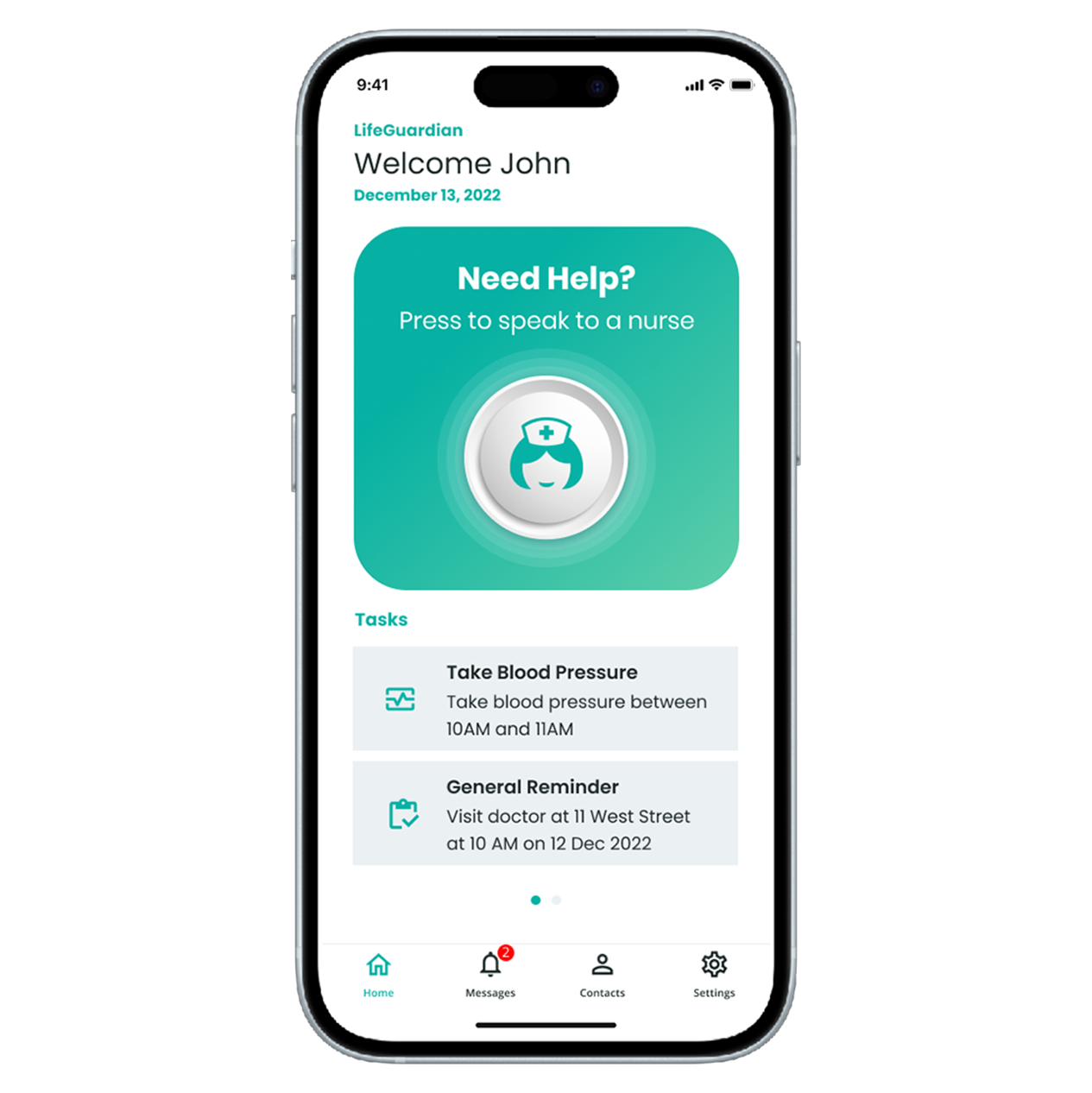 LifeGuard SmartMobile app with personal fall alarm buttons