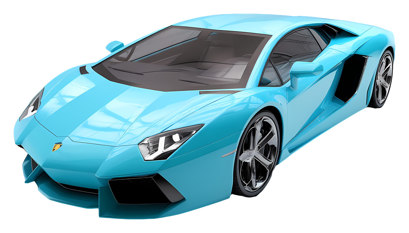 Light blue Lamborghini sports car.
