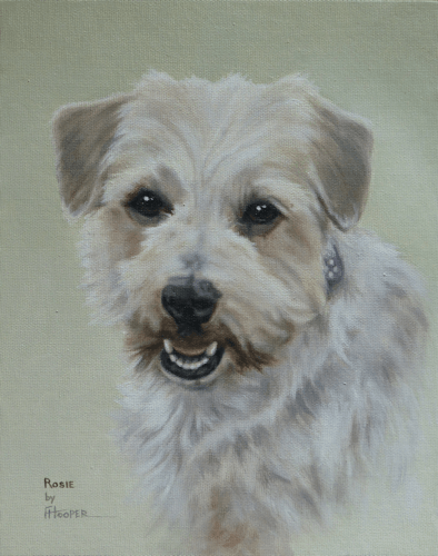 Dog oil painting