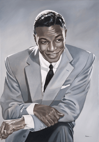 Nat King Cole portrait oil painting