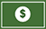 Green rectangle with a white circle containing a dollar sign.