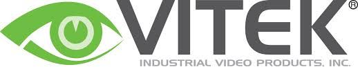 Logo for Vitek Industrial Video Products, Inc., featuring a green eye and the company name in gray text.