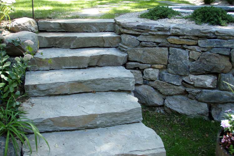 Huge Stones As Stairs — Thornwood, NY — Harry Hudd Architectural Landscapes