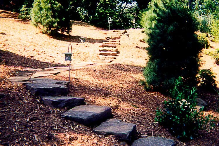 Stones Used As Steps — Thornwood, NY — Harry Hudd Architectural Landscapes