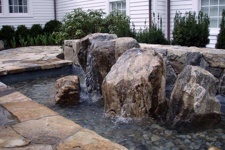 Water Stream On A Rock — Thornwood, NY — Harry Hudd Architectural Landscapes