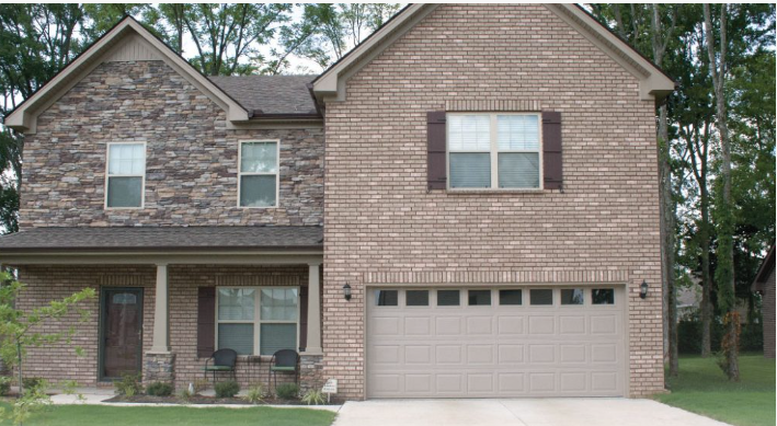 home with nice new garage door