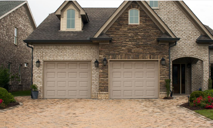 newly installed double garage doors