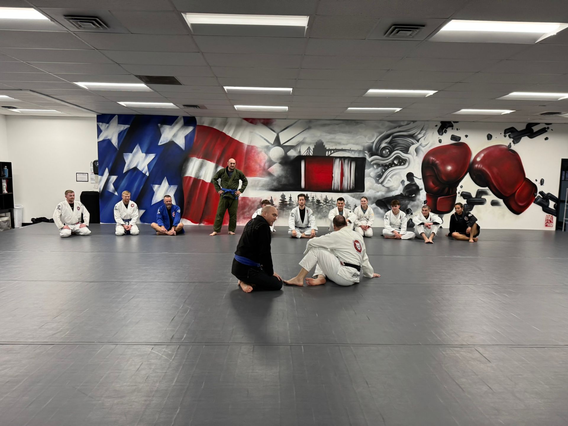 Adults training Jiu-Jitsu at Grit Jiu-Jitsu & Muay Thai Martial Arts in Spokane Valley, WA.