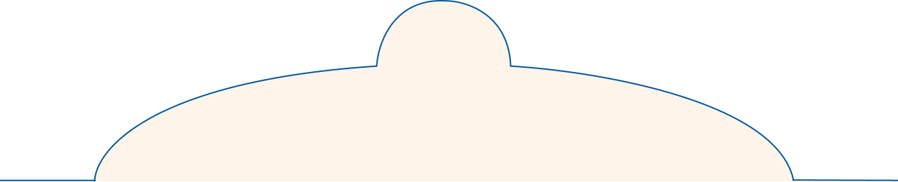 A stylized cartoon shape with a vertical line extending from the top.