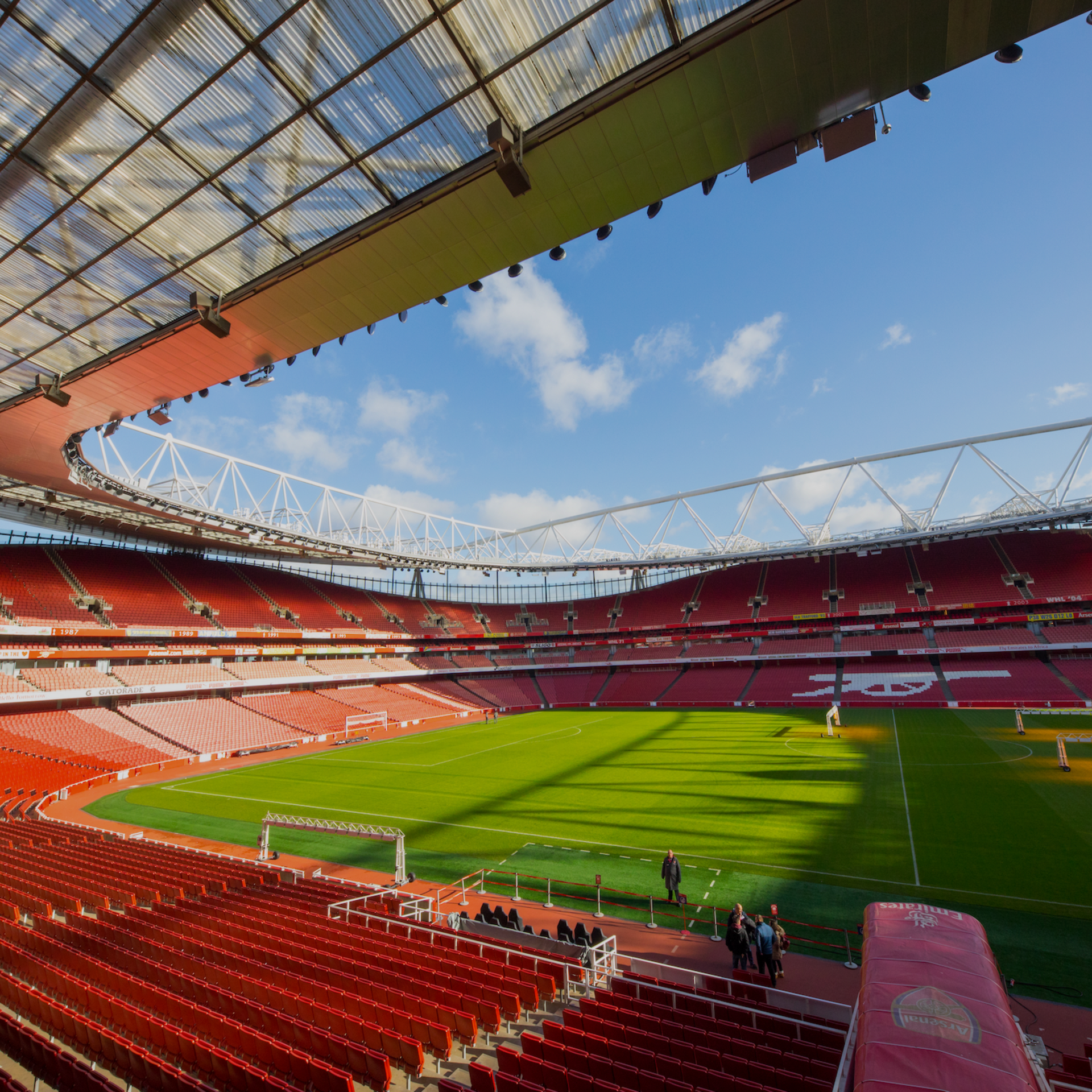 Emirates Stadium in London, UK showing the Arsenal armoury 