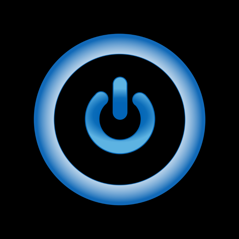 Four people work at computers in a modern, sunlit office, facing a large wall screen displaying colorful data analytics.