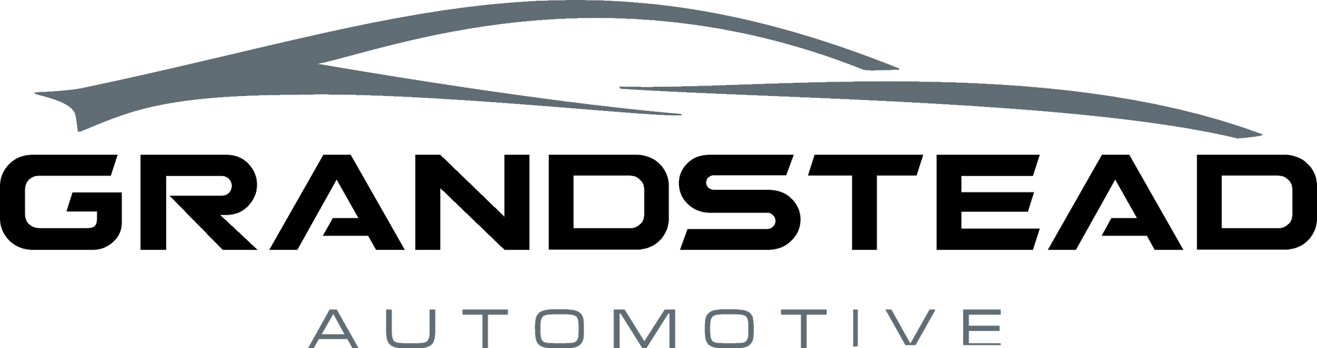 Logo for Grandstead Automotive featuring a minimalist gray car silhouette above the company name in bold black text.
