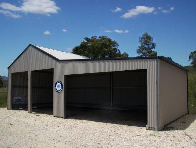 A garage with a sign that says ' a ' on it