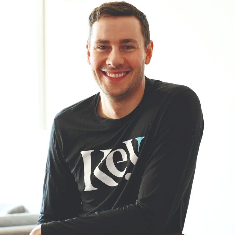 Man wearing a black long-sleeved shirt with