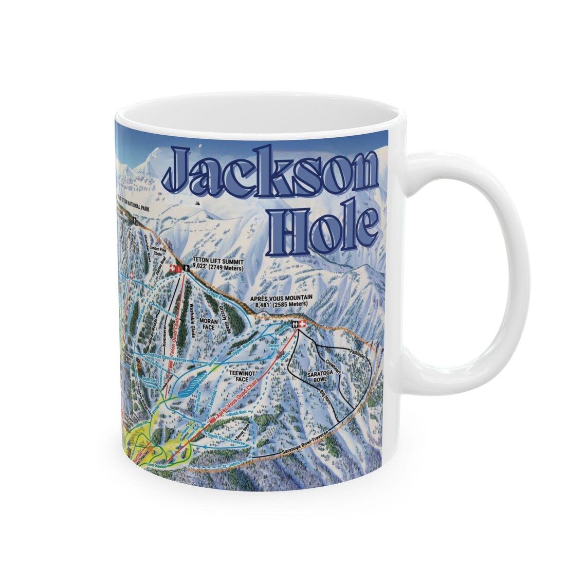 Jackson Hole Ski Map Ceramic Mug