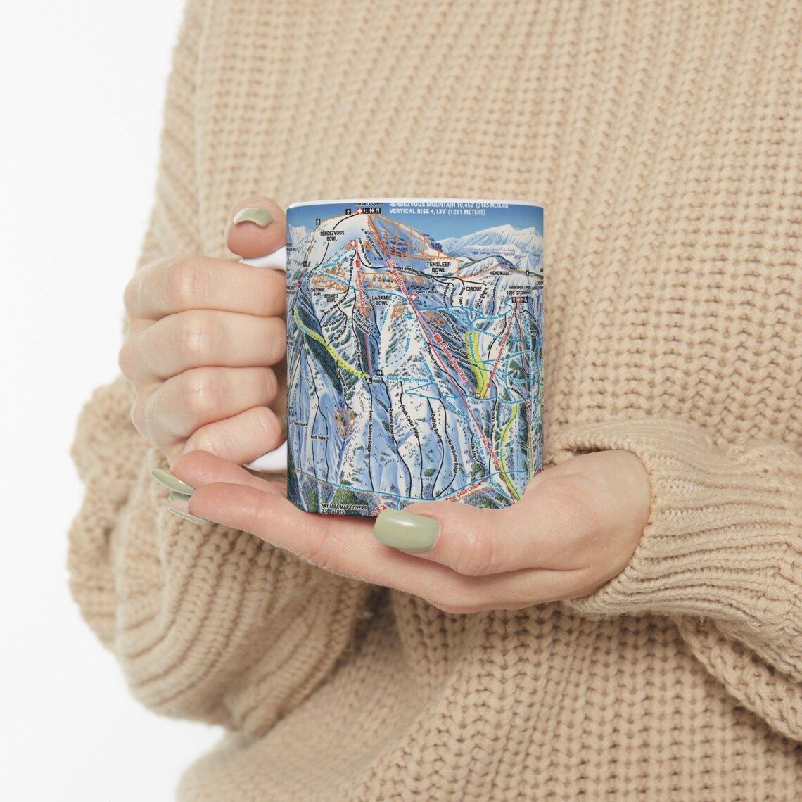 Jackson Hole Ski Map Ceramic Mug
