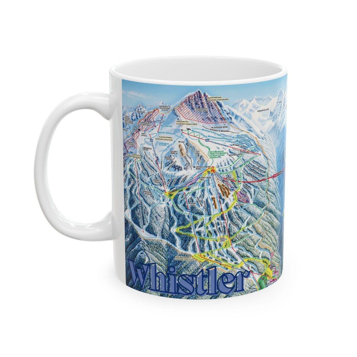 Whistler, BC Ski Map Ceramic Mug