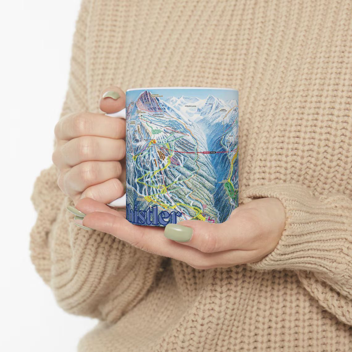 Whistler, BC Ski Map Ceramic Mug