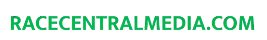 A green and white logo for racecentralmedia.com