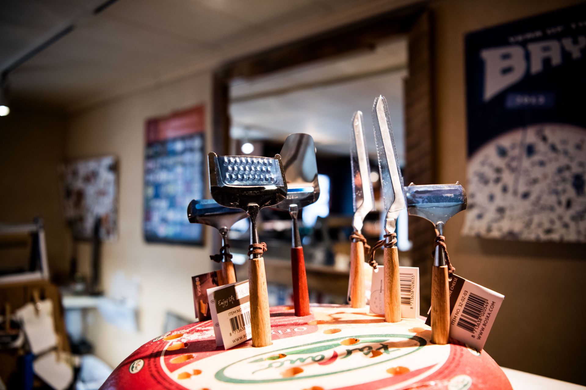 Cheese knives and cheese plate