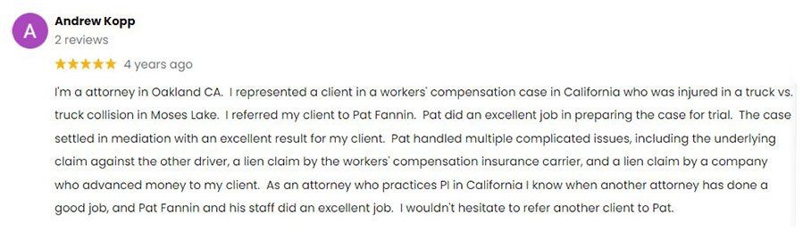 Andrew K. Review — Spokane, WA — Fannin Litigation Group
