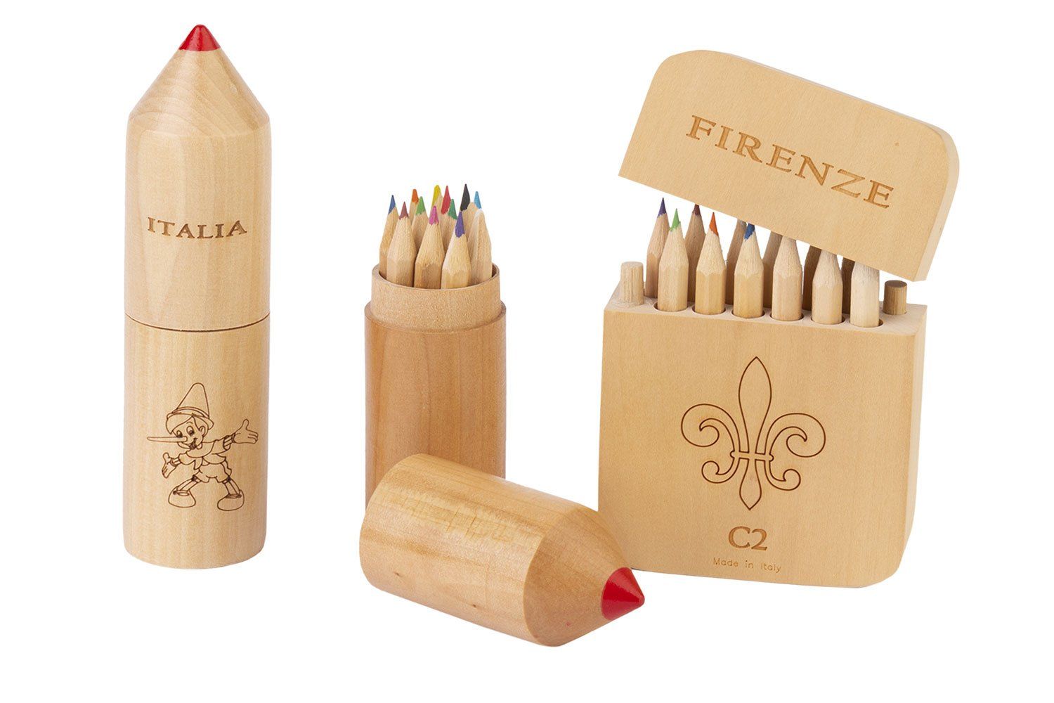 colori a pastello con astuccio in legno