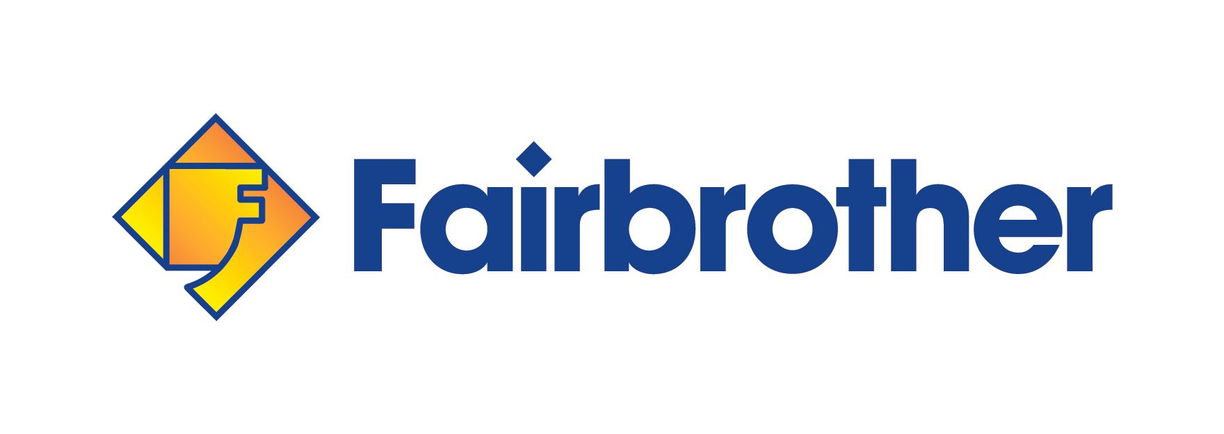 A blue and yellow logo for fairbrother on a white background | Derwent Park, TAS