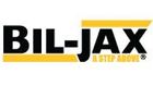 A black and yellow logo for bil-jax a step above.