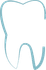 Outline of a tooth in light blue and white Outline of a tooth in light blue and white