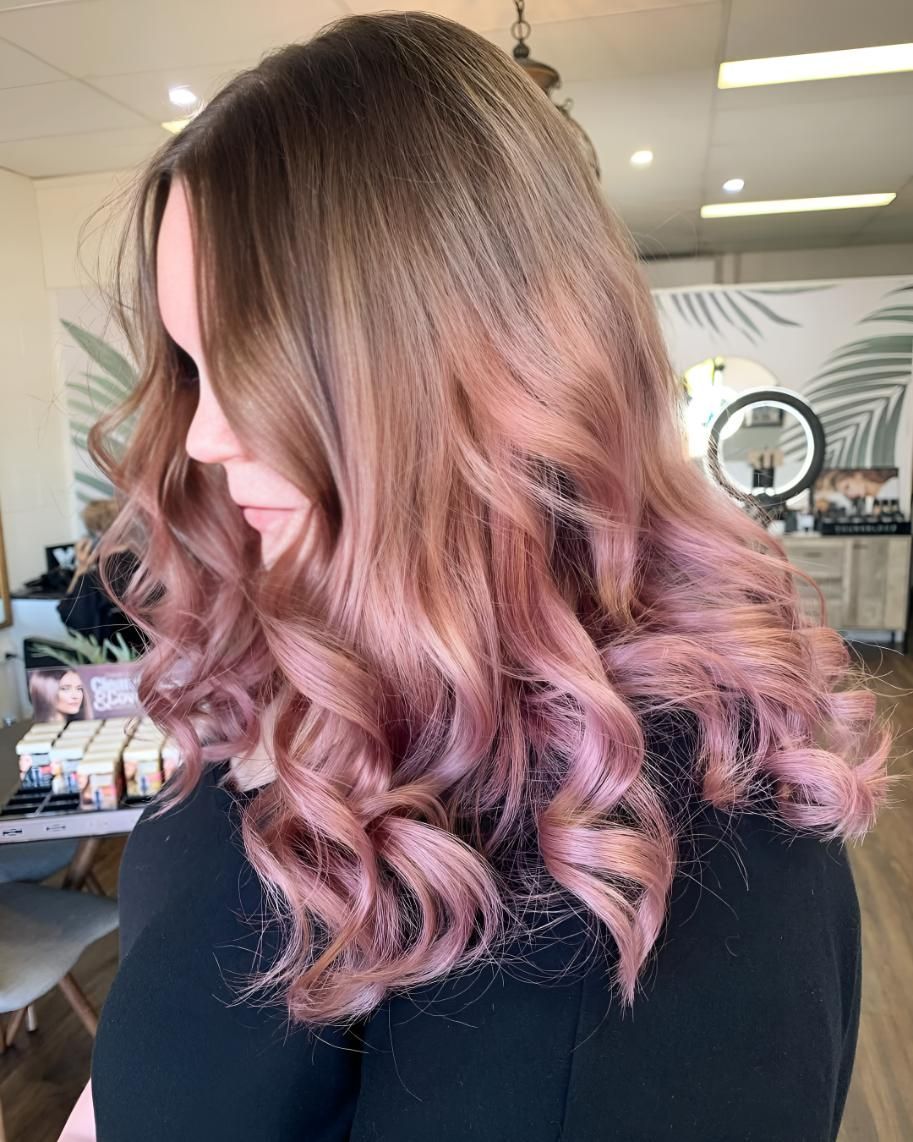 A Woman With Long Pink Hair — Beautique Hair Lounge & Beauty Bar In Condon, QLD