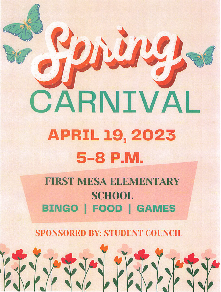 A poster for a spring carnival sponsored by student council