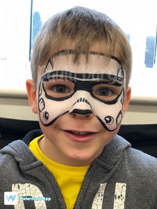 Chesterfield Derbyshire Face Painter storm trooper Star Wars face paint