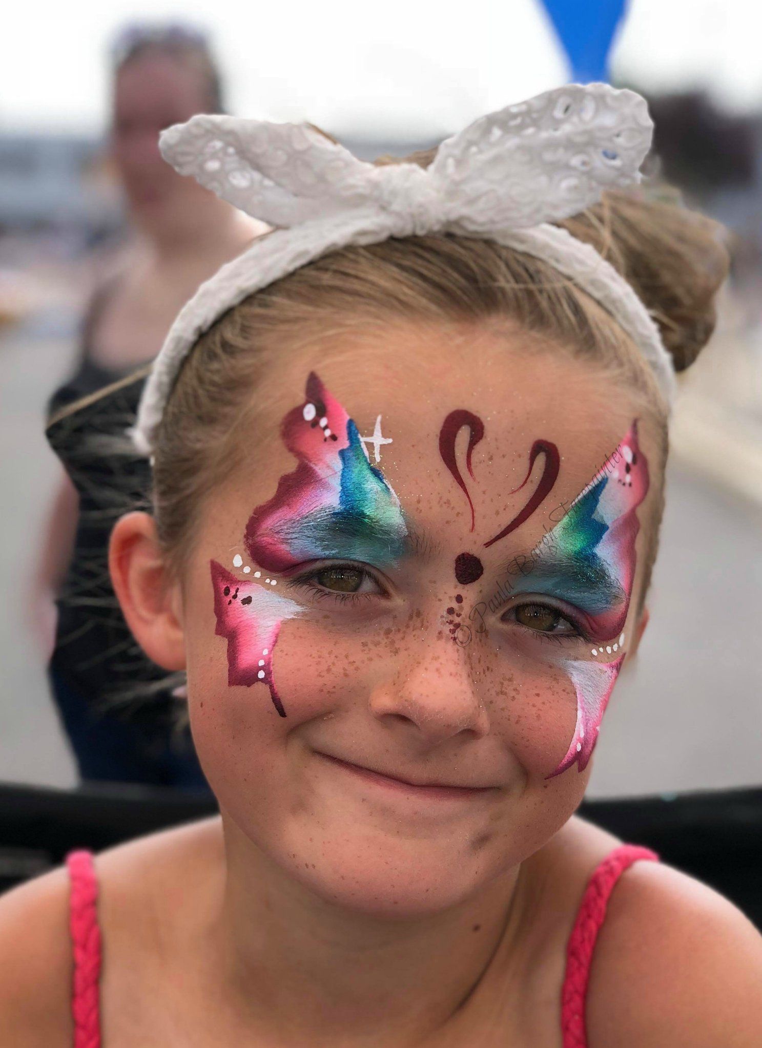 Chesterfield Derbyshire Face Painter pink butterfly face paint
