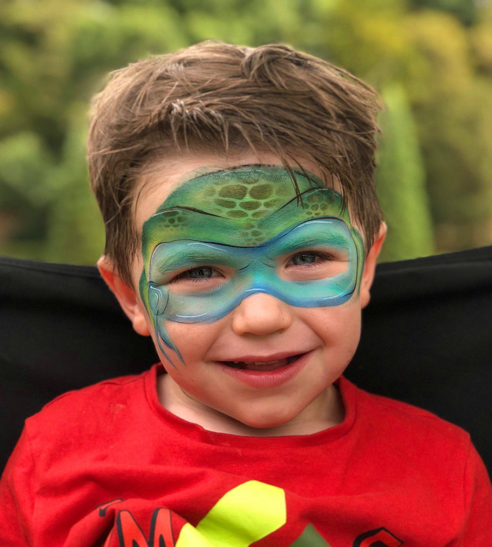 Chesterfield Derbyshire Face Painter ninja turtle Leonardo face paint