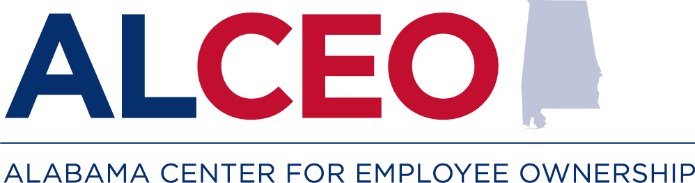 the logo for the alabama center for employee ownership