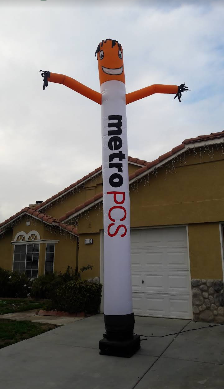 An inflatable tube with metro pos written on it