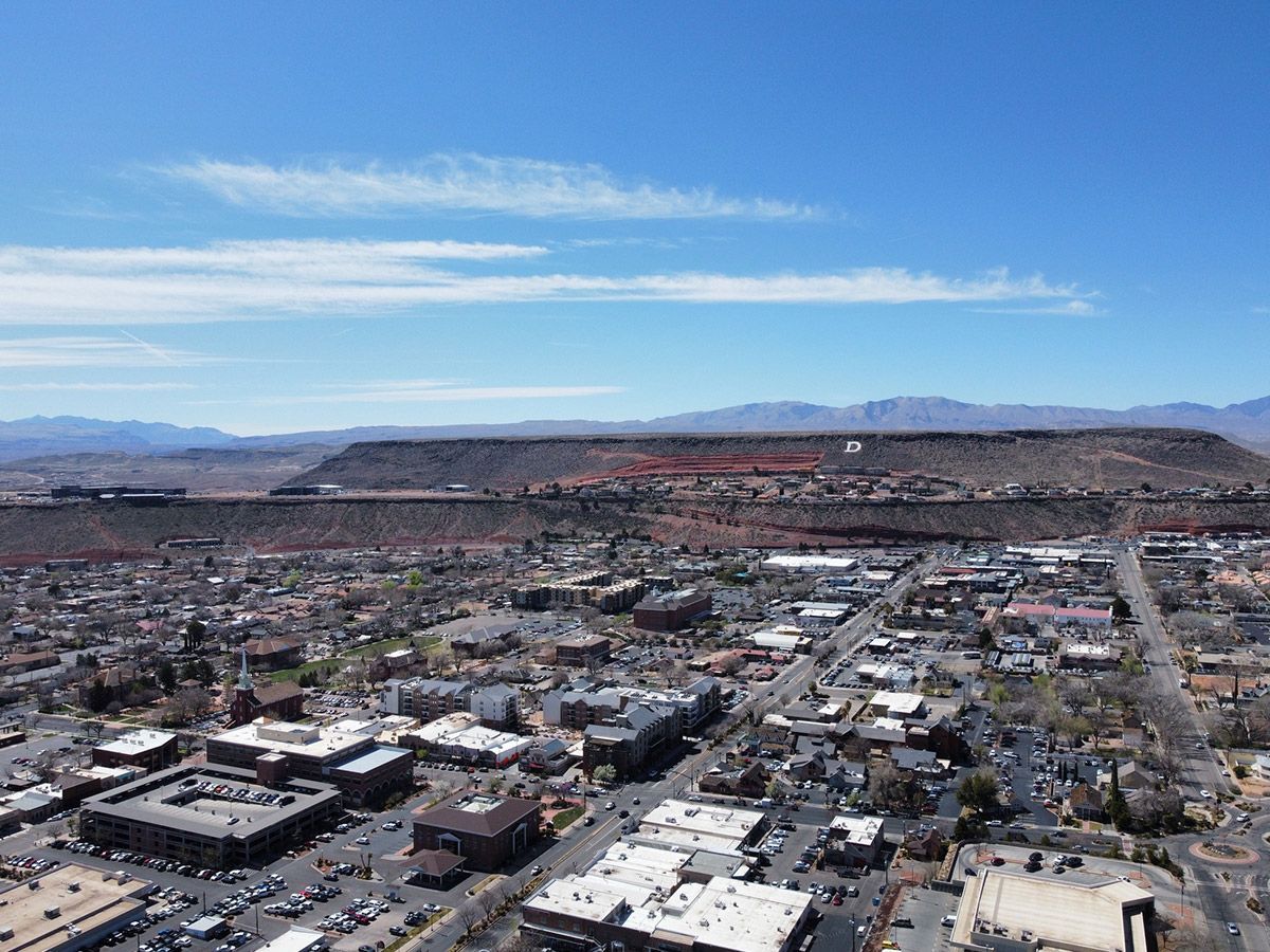 Aerial Drone View of the Cityscape of Moab — Grand Junction, CO — Bros Roofing