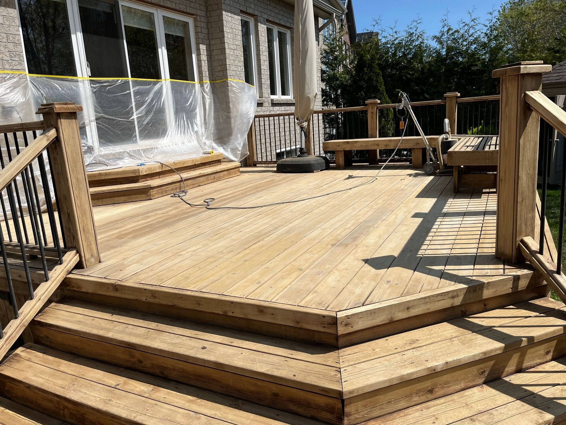 The Deck needed to be stained. Deck After Sanding