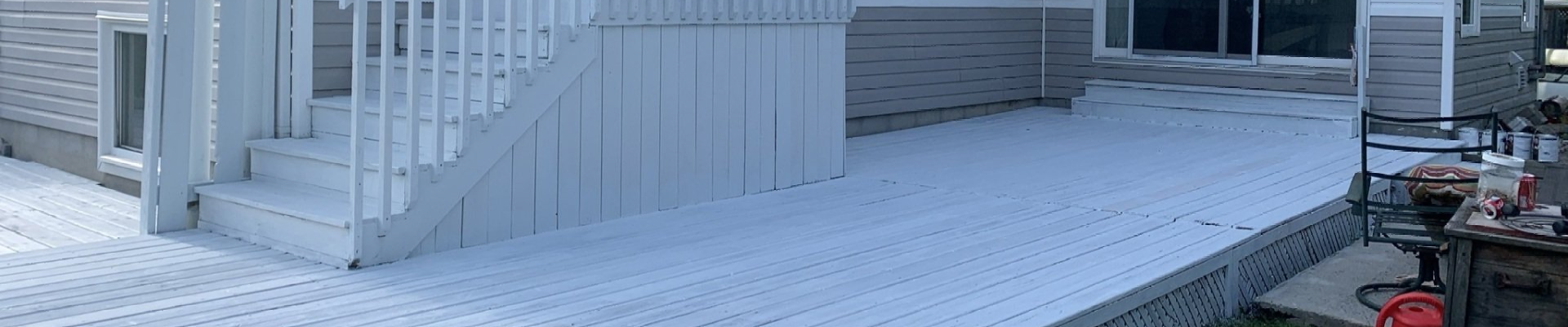 Newly Stained Deck. White in color