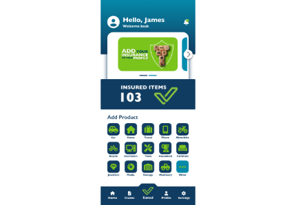 Mobile app interface. 