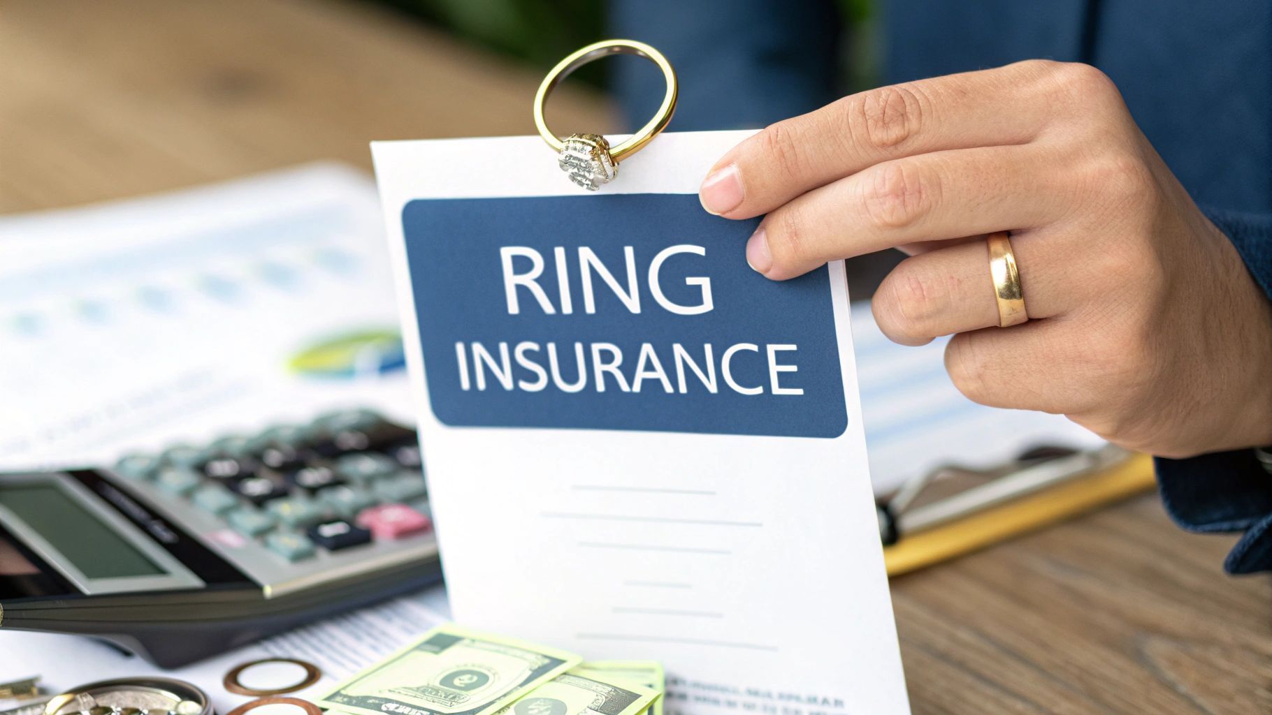 Person holding ring attached to 