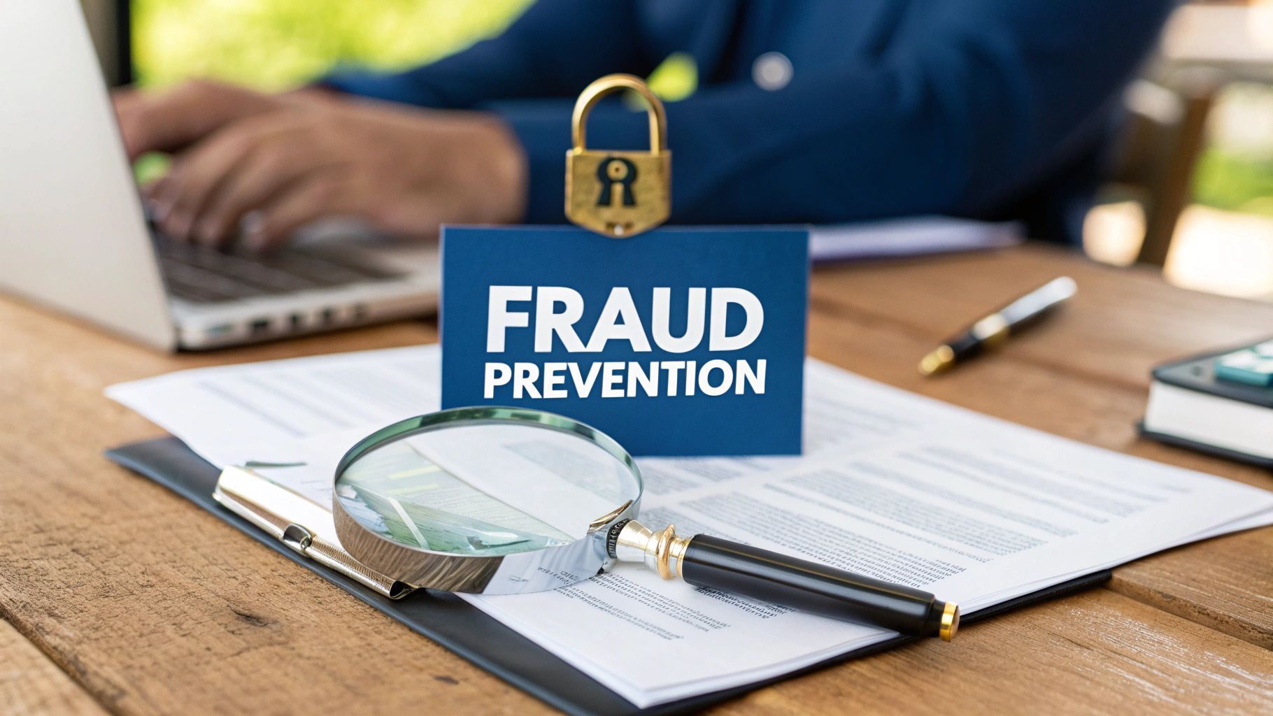 Person using laptop with 