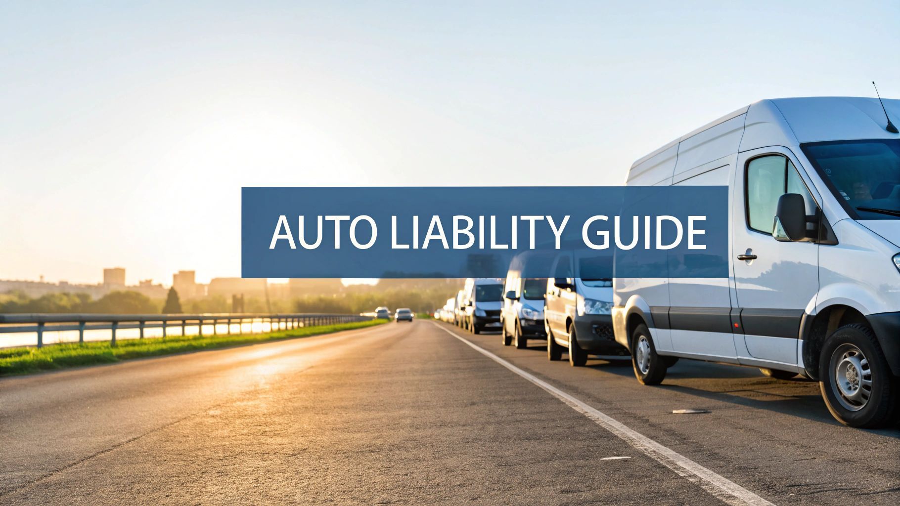 White van and cars on highway, sunlight,