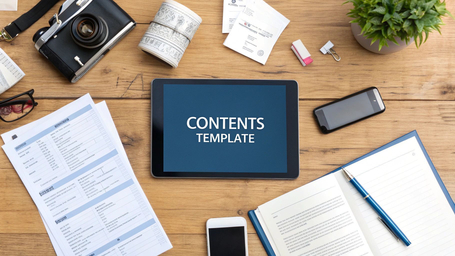 Tablet screen displaying 