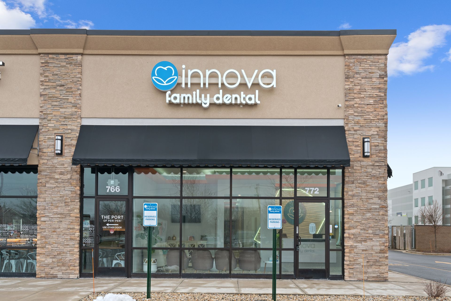 The front of a dental office called innova family dental