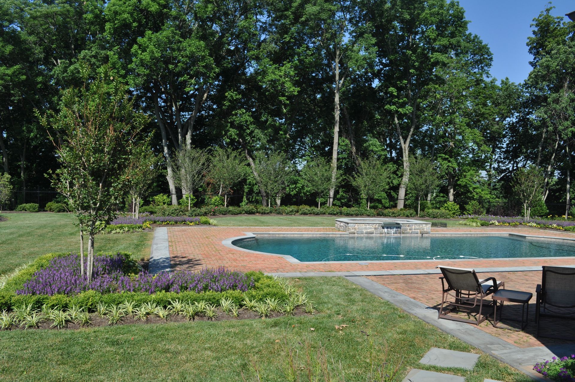 A Pool in a Backyard Side View — Kennett Square, PA — Classic Lawns